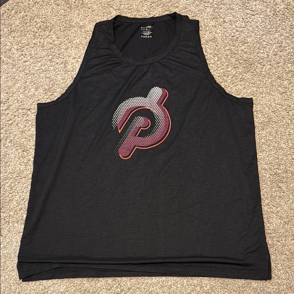 Peloton Black Athletic Tank Top with Logo Womens XL